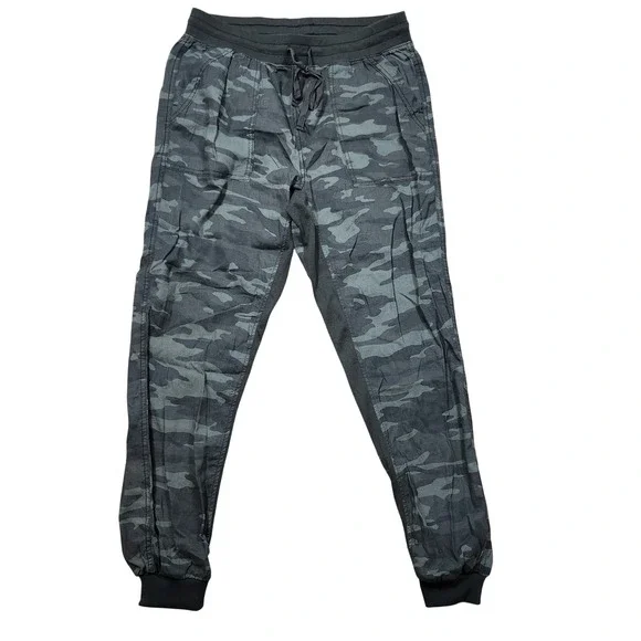Seven7 Camo Utility Jogger Pants Women's S Linen Blend Drawstring - Picture 2 of 9